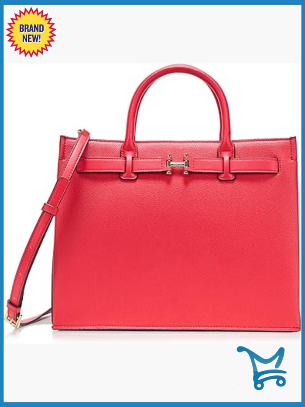 Medium Polyurethane Satchel with Top Zip and Adjustable Strap
